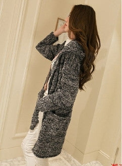 Womens Hooded Open Front Cardigan