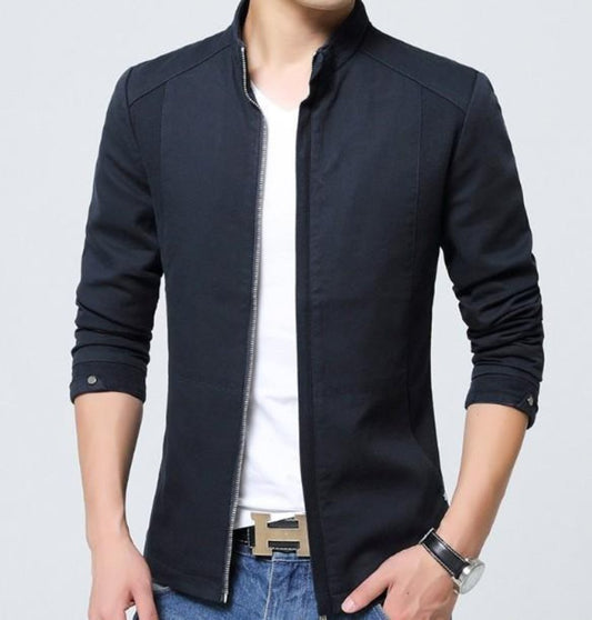 Mens Stand Collar Snap Button Jacket – Amtify