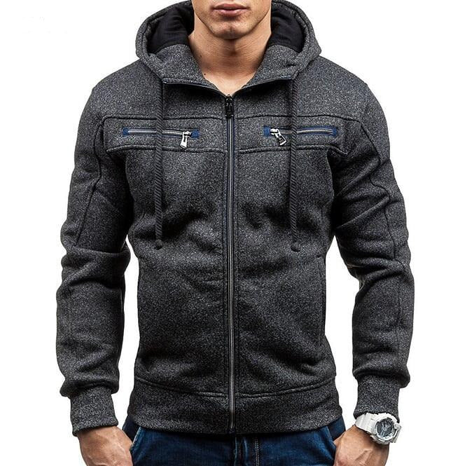 Men's Zipper Hoodie with Elbow Details – amtify