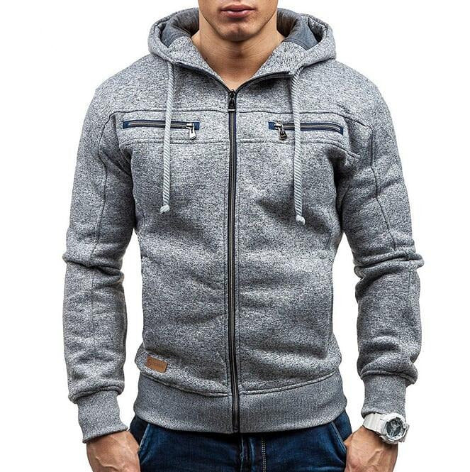 Men's Zipper Hoodie with Elbow Details – amtify