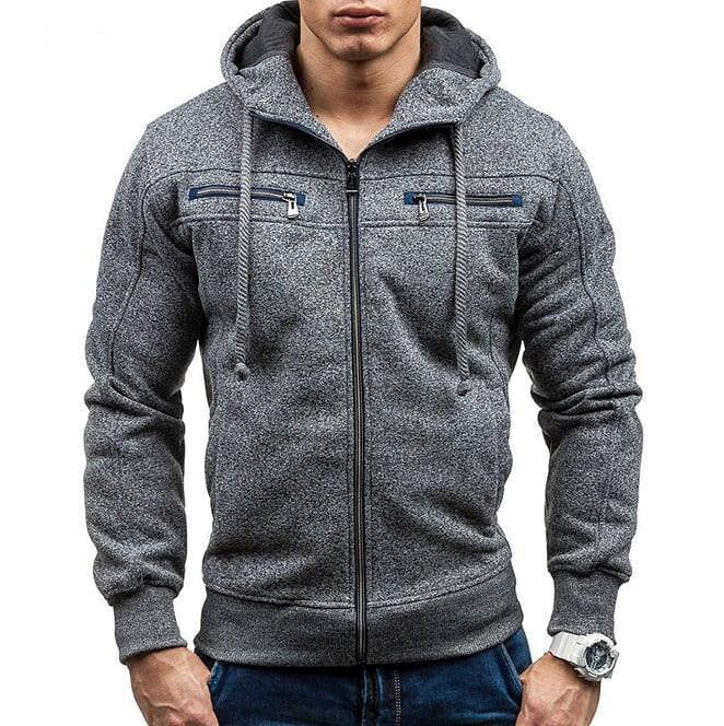 Men's Zipper Hoodie with Elbow Details – amtify