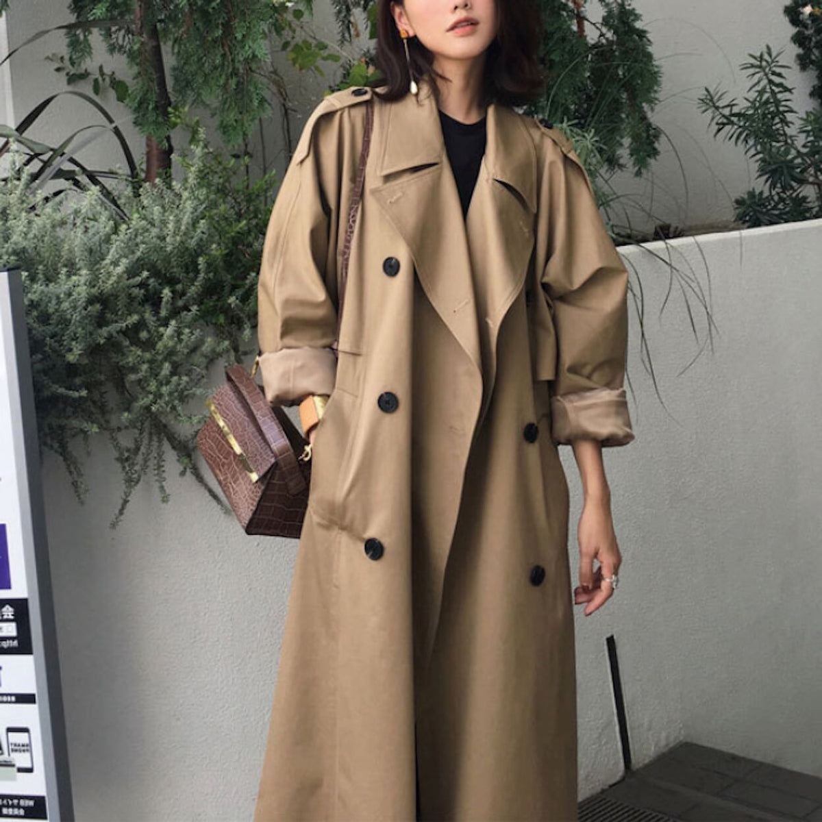 Womens Relaxed Fit Long Trench– amtify