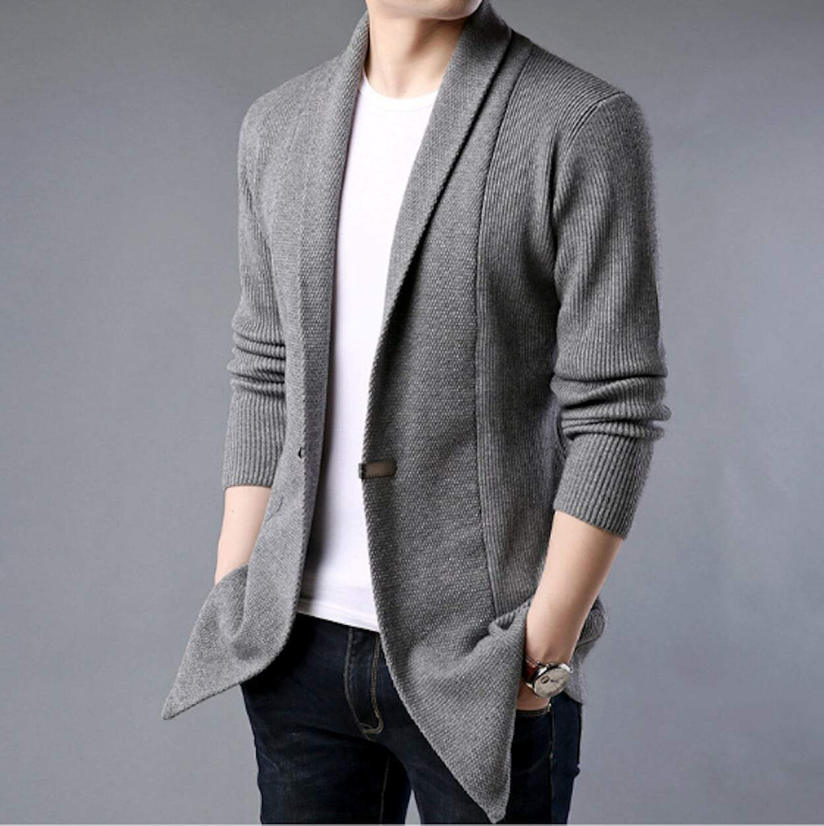 Mens Shawl Collar Cardigan– amtify