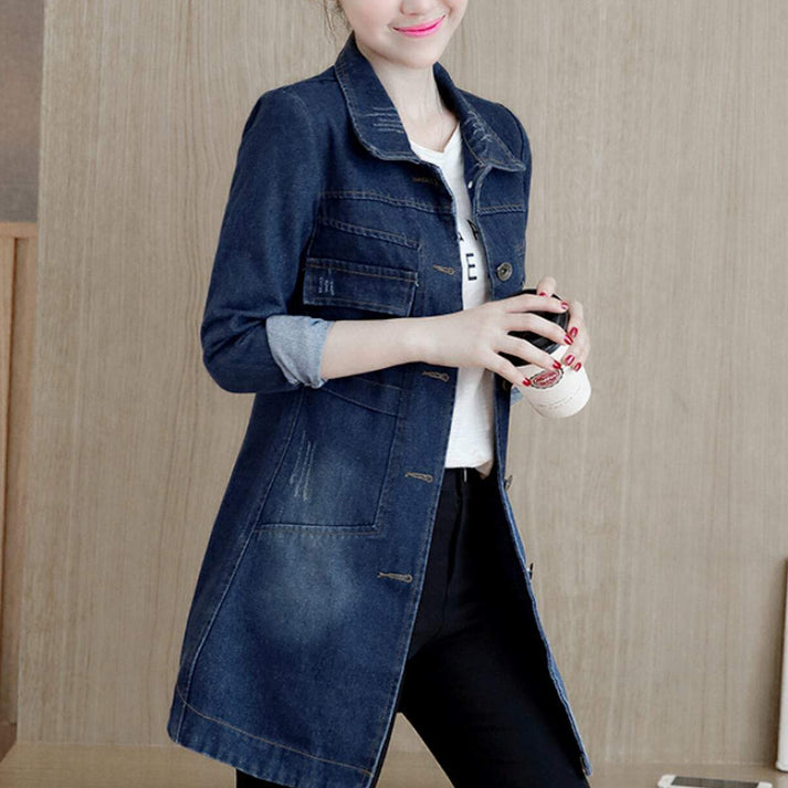 Womens Longer Length Denim Jacket – amtify