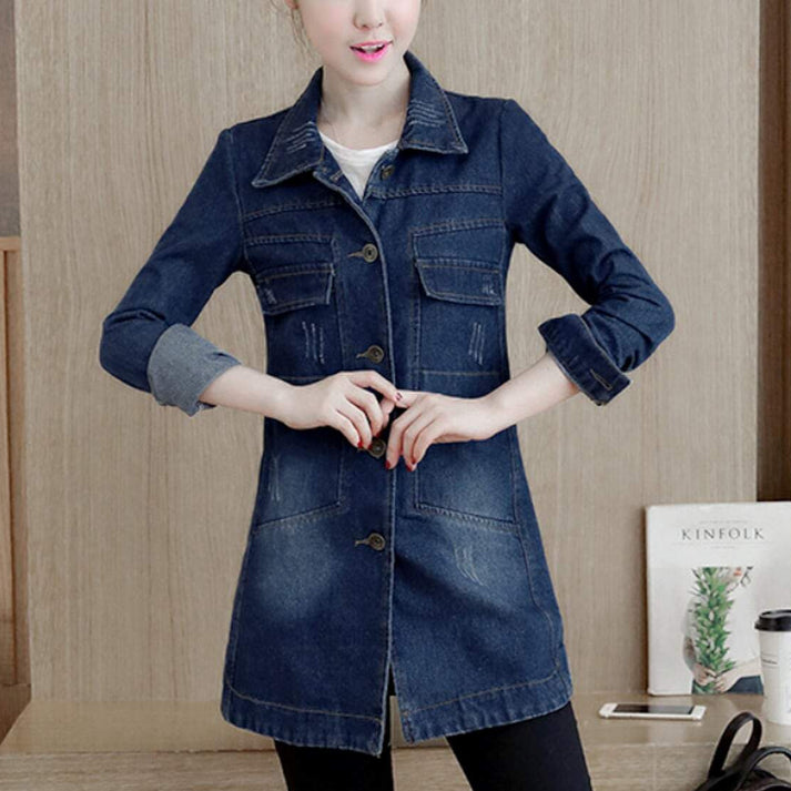 Womens Longer Length Denim Jacket – amtify