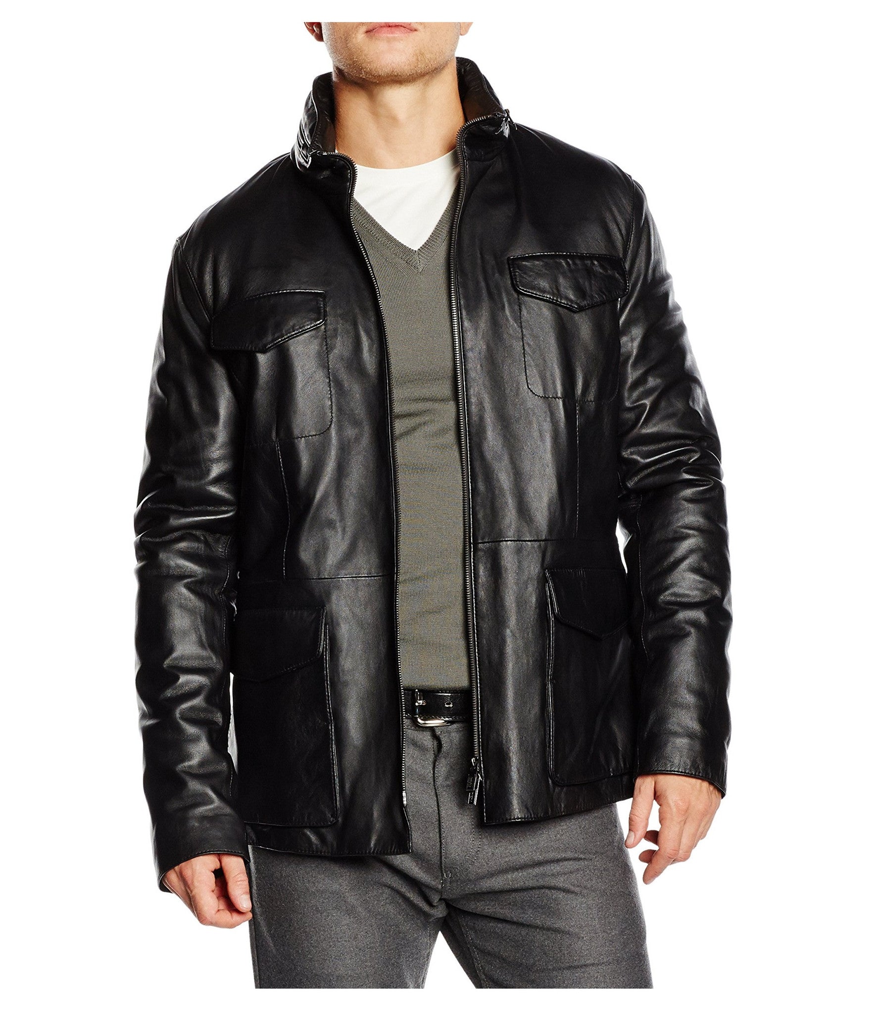 Armani Collezioni mens leather jacket PCG82P PCP81 999 – Just Fashion