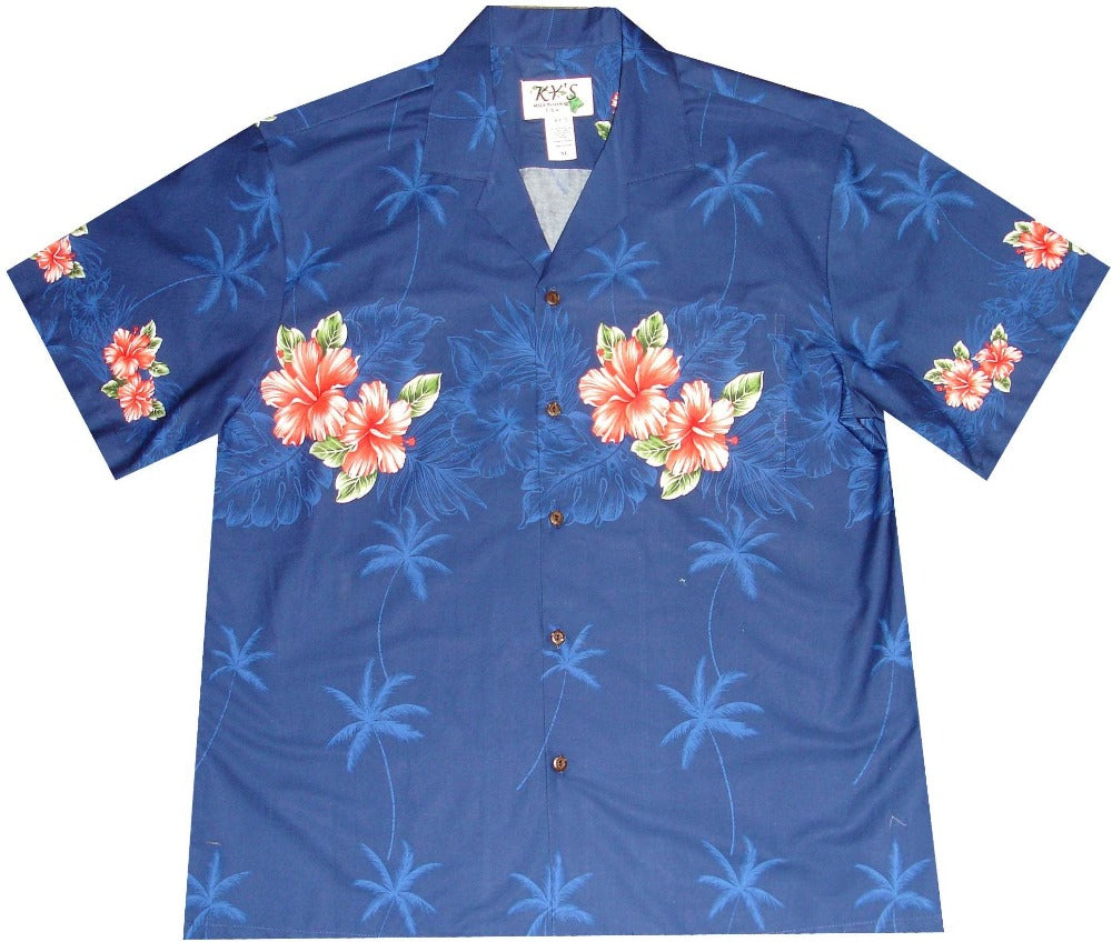 Texas Rangers Pink Blue Hibiscus White Background Hawaiian Shirt