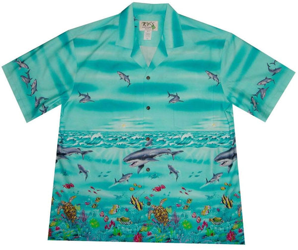 Tropical Fish Hawaiian Shirt - Made in USA- 100% Cotton