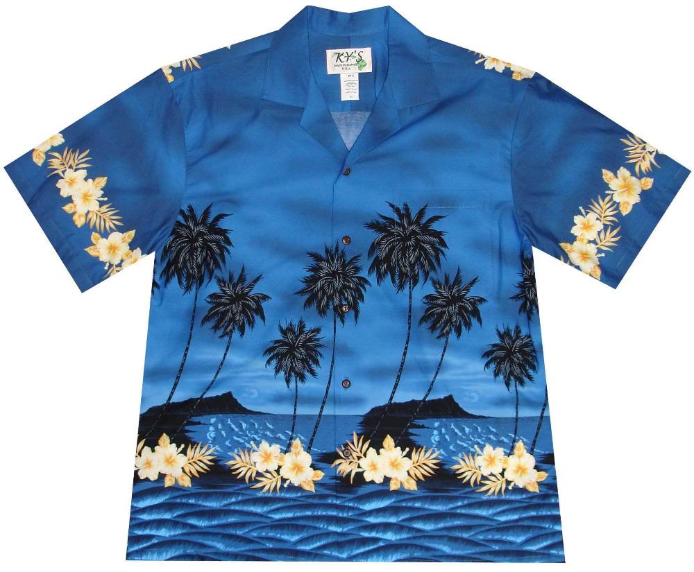 Palm Tree Silhoutte Hawaiian Shirt - Ky's Hawaiian Shirts