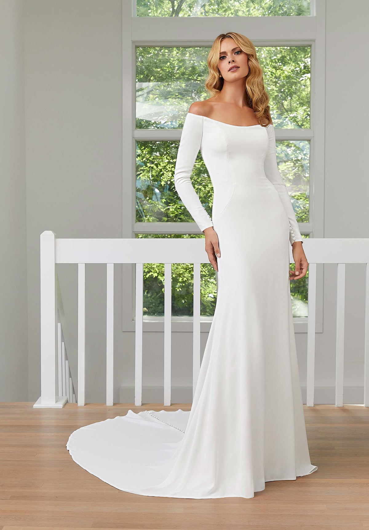 Mori Lee 12145 Glenda Scoop Neck Spaghetti Straps Wedding Gown