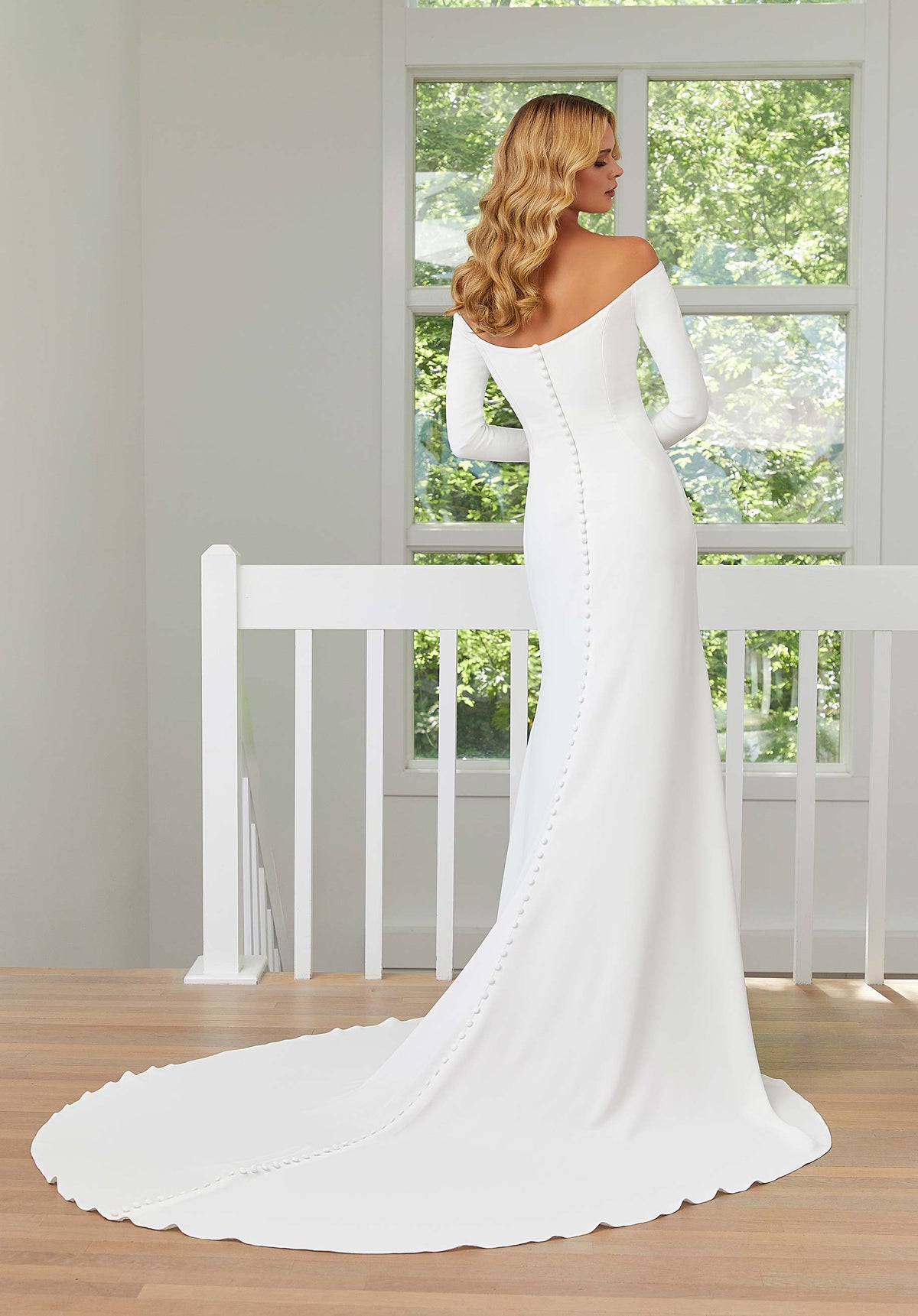 Mori Lee 12142 Gabby High Slit Removable Straps Wedding Dress