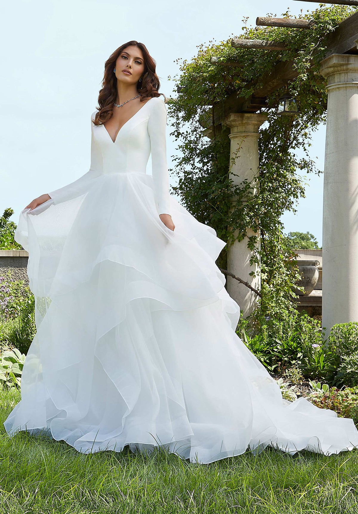 Ruffles Tulle Bridal Gowns, Beach Wedding Dresses, SW408