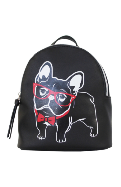 frenchie in backpack