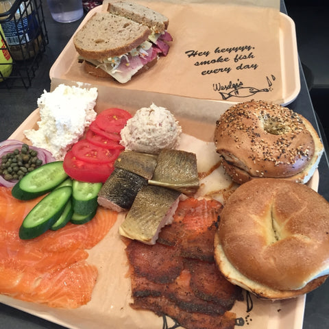 Wexlers Deli smoked fish platter bagels cream cheese lox pastrami lox