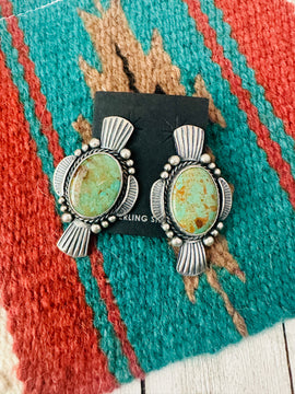 Navajo Royston Turquoise & Sterling Silver Post Earrings
