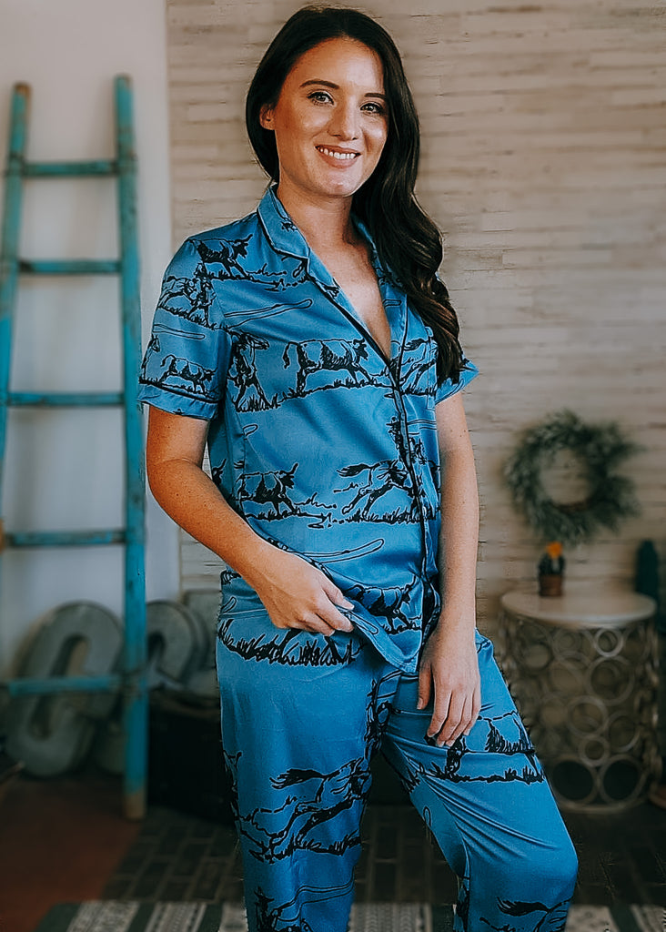 Olive Green Rancher Roper Silky Pajamas – The Cinchy Cowgirl