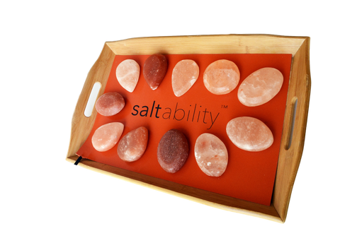 Saltability Himalayan Salt Stone Bamboo Warming Tray