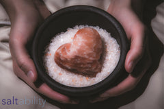 Heart shaped Himalayan salt stone for massage