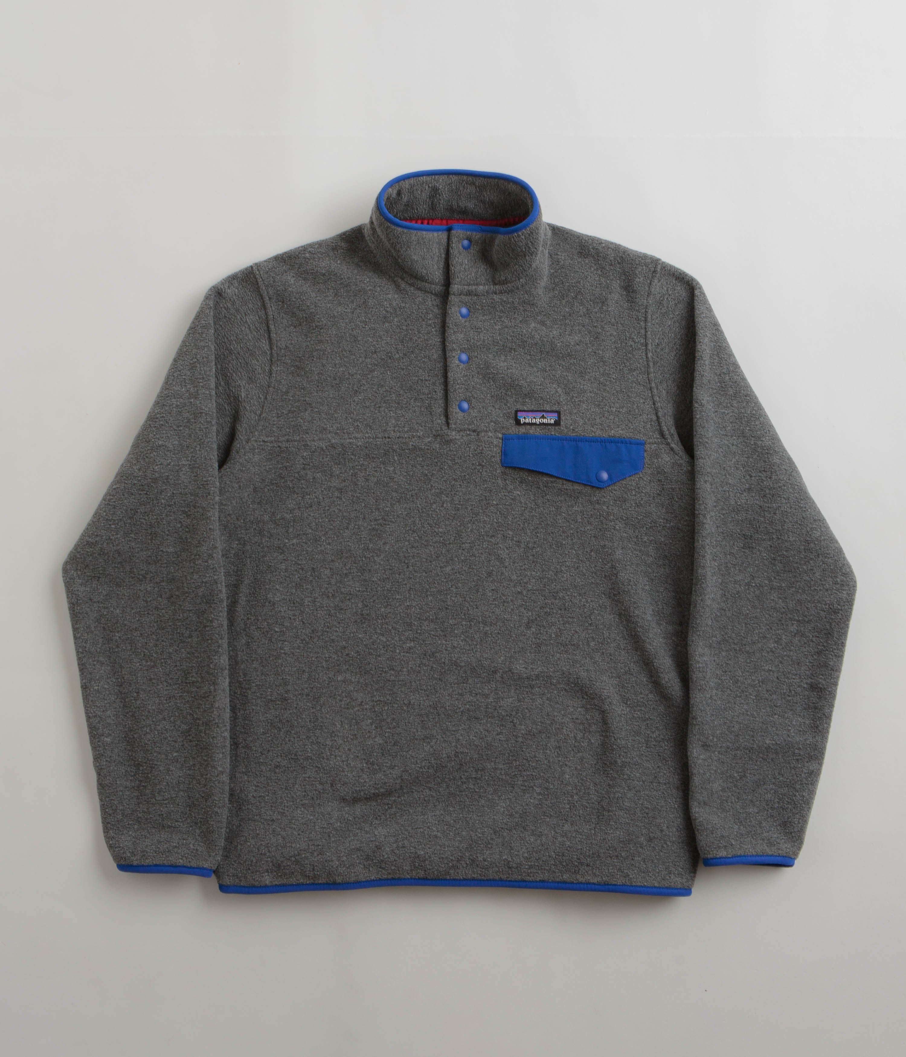 Patagonia Lightweight Synchilla Snap-T Fleece - Nickel / Passage Blue