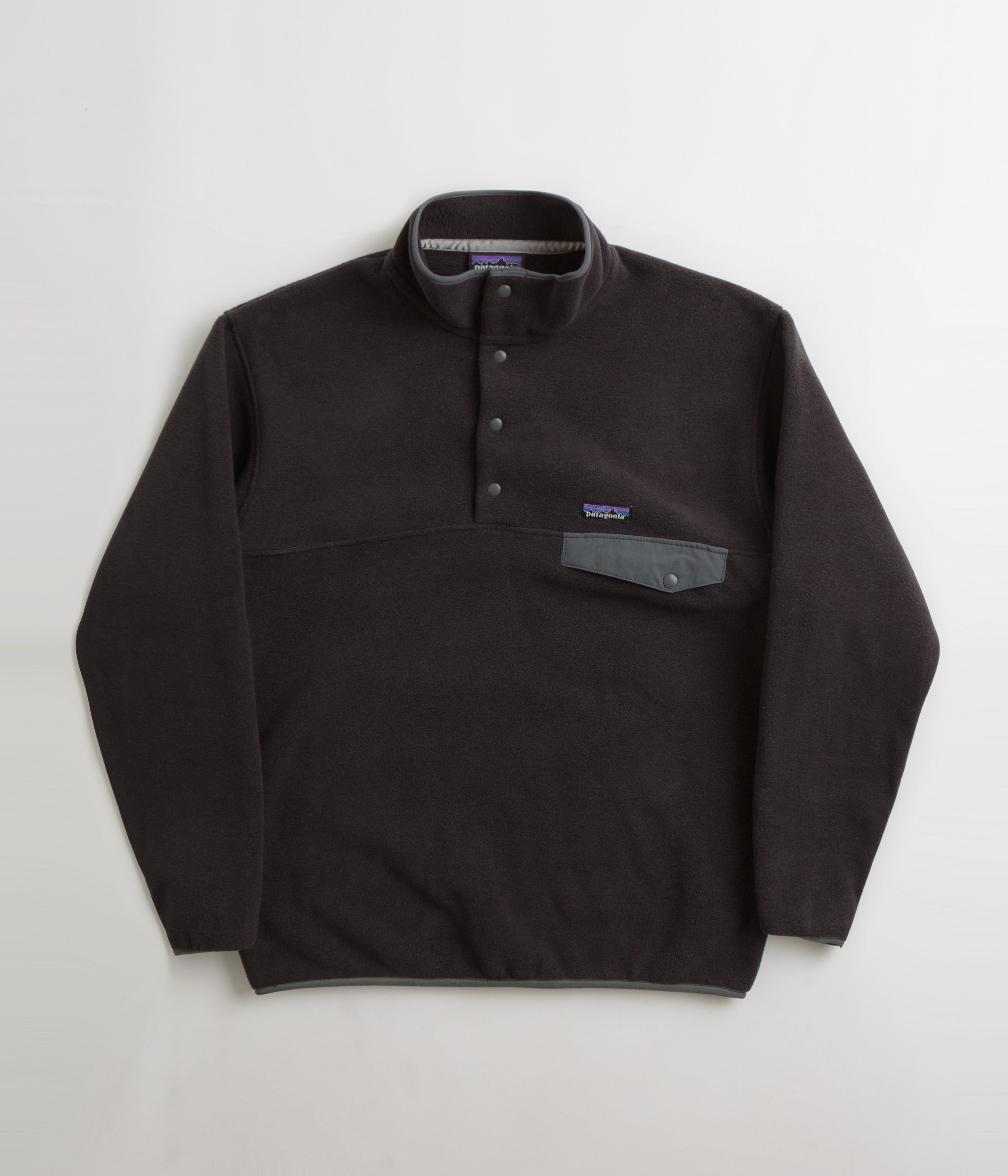 T Pullover Fleece - Patagonia Synchilla Snap - Black / Forge Grey