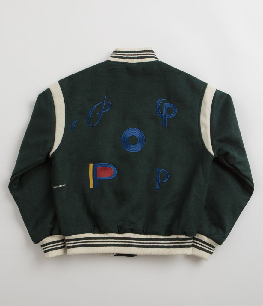 Pop Trading Company Varsity Jacket - Navy | Flatspot