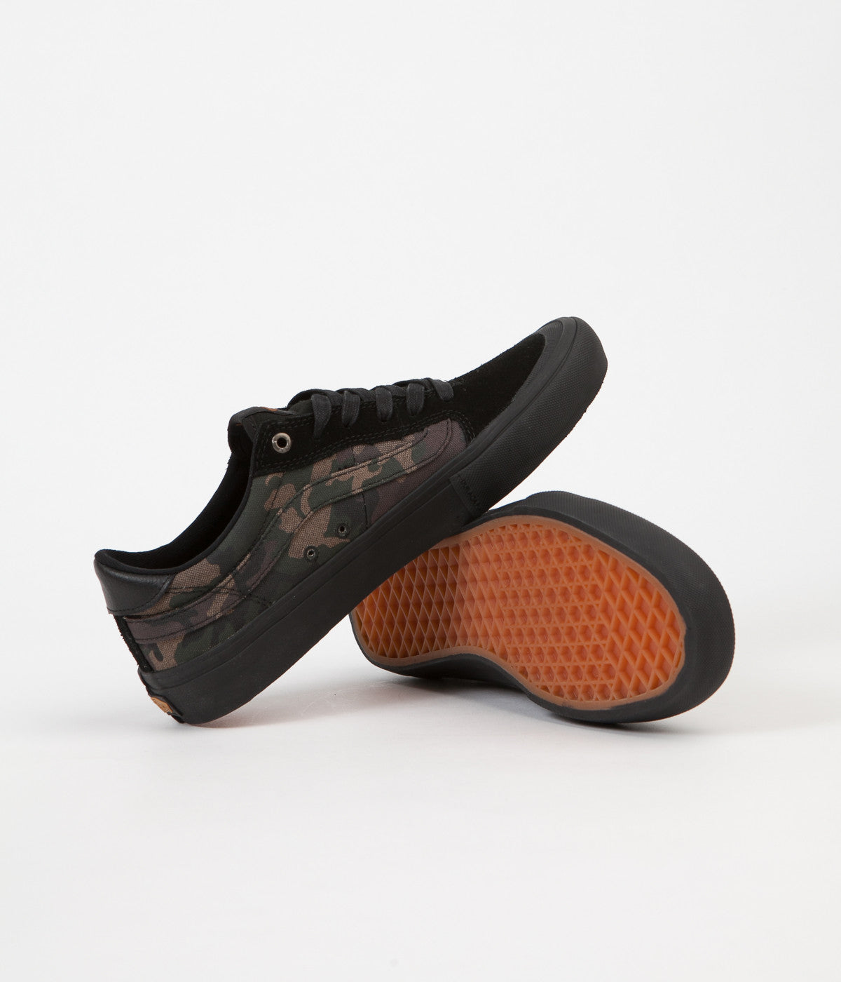 black and orange camo vans