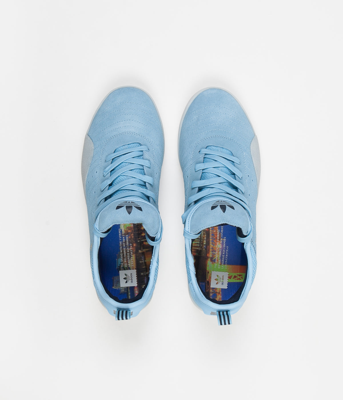 clear blue shoes