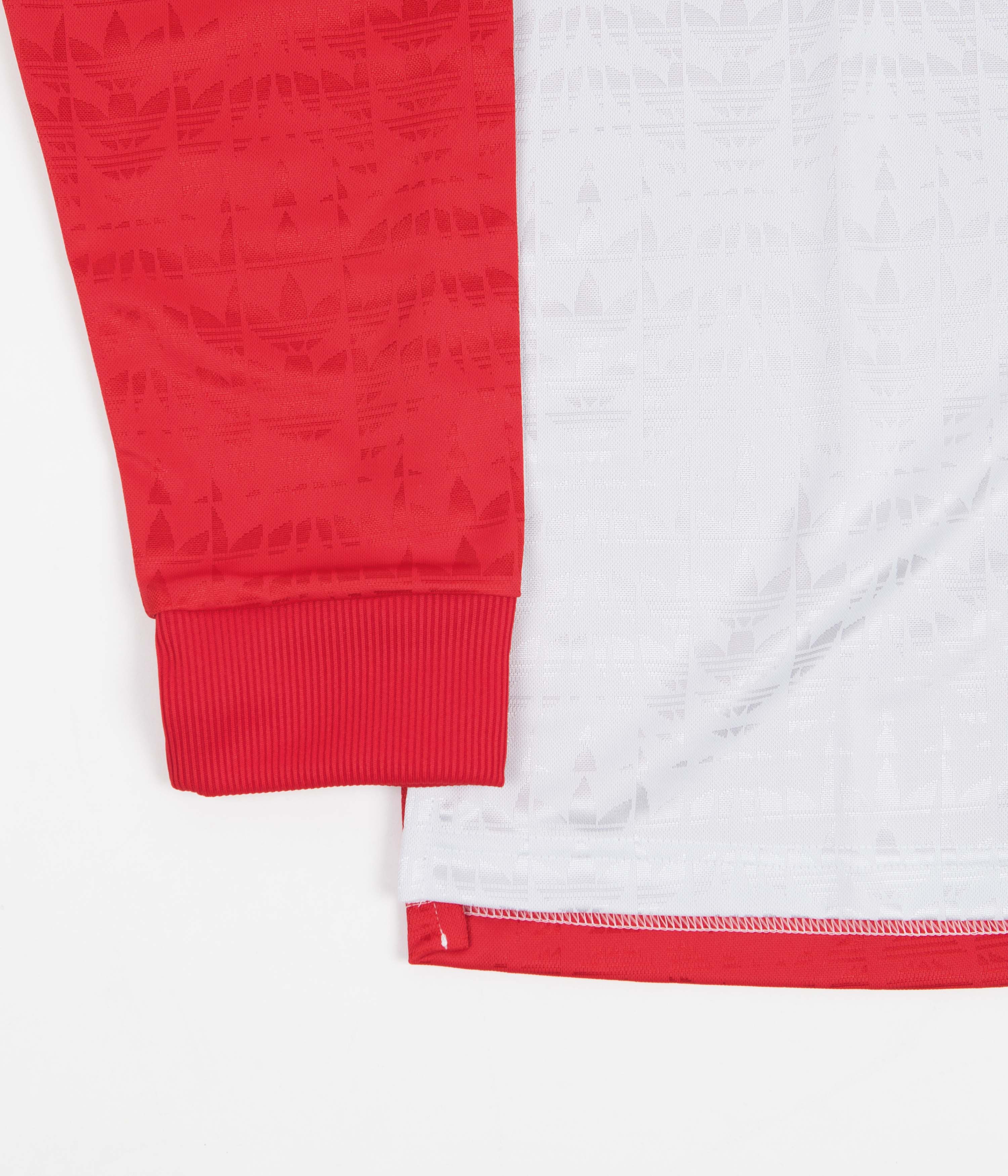 Adidas Checkered Club Long Sleeve Jersey - Vivid Red / Dash Grey | Flatspot