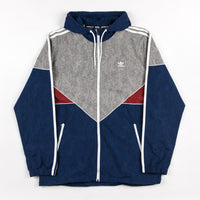 grey and red adidas jacket