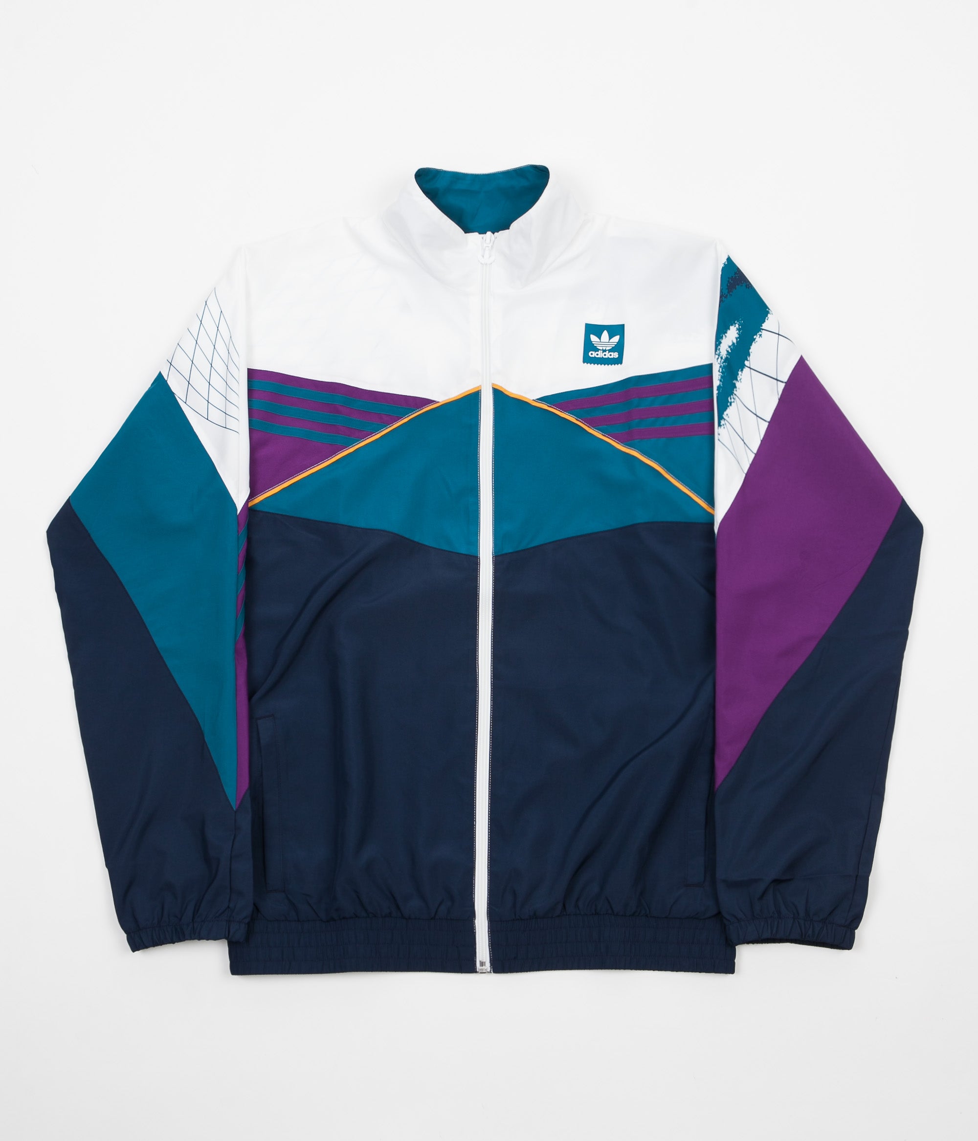 purple and white adidas jacket