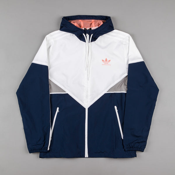 Adidas Premiere Windbreaker Jacket - Navy / White / Sun Glow | Flatspot