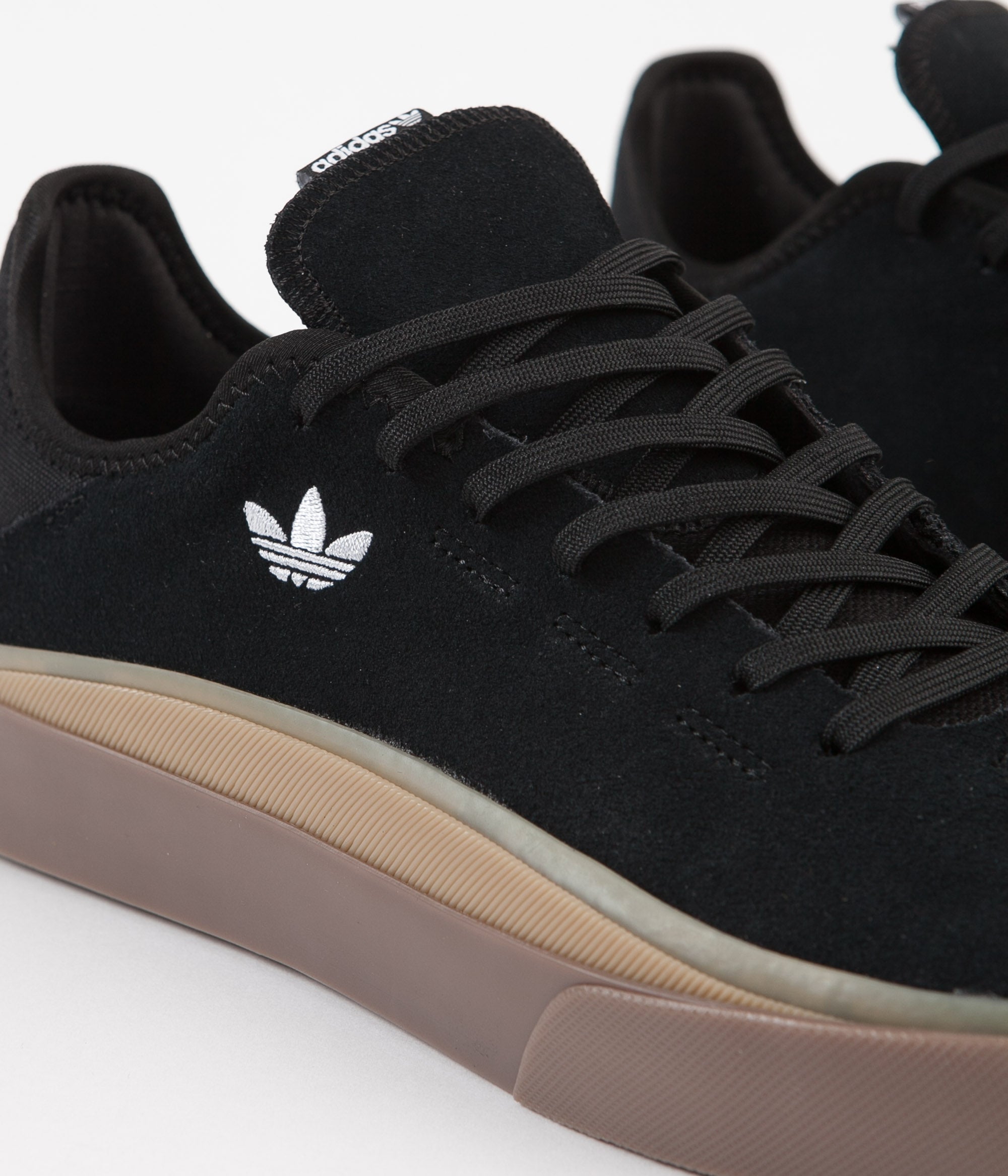 adidas skateboarding sabalo trainers in black suede with gum sole