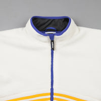 blue orange and white adidas jacket