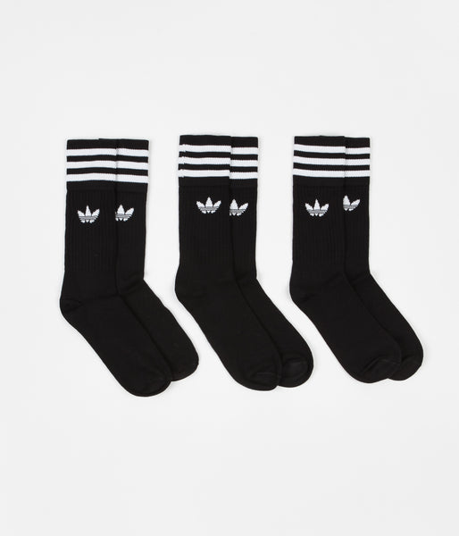 Adidas Solid Crew Socks - Black / White | Flatspot
