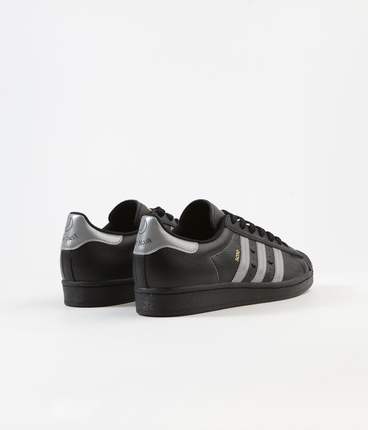 adidas superstar black and silver