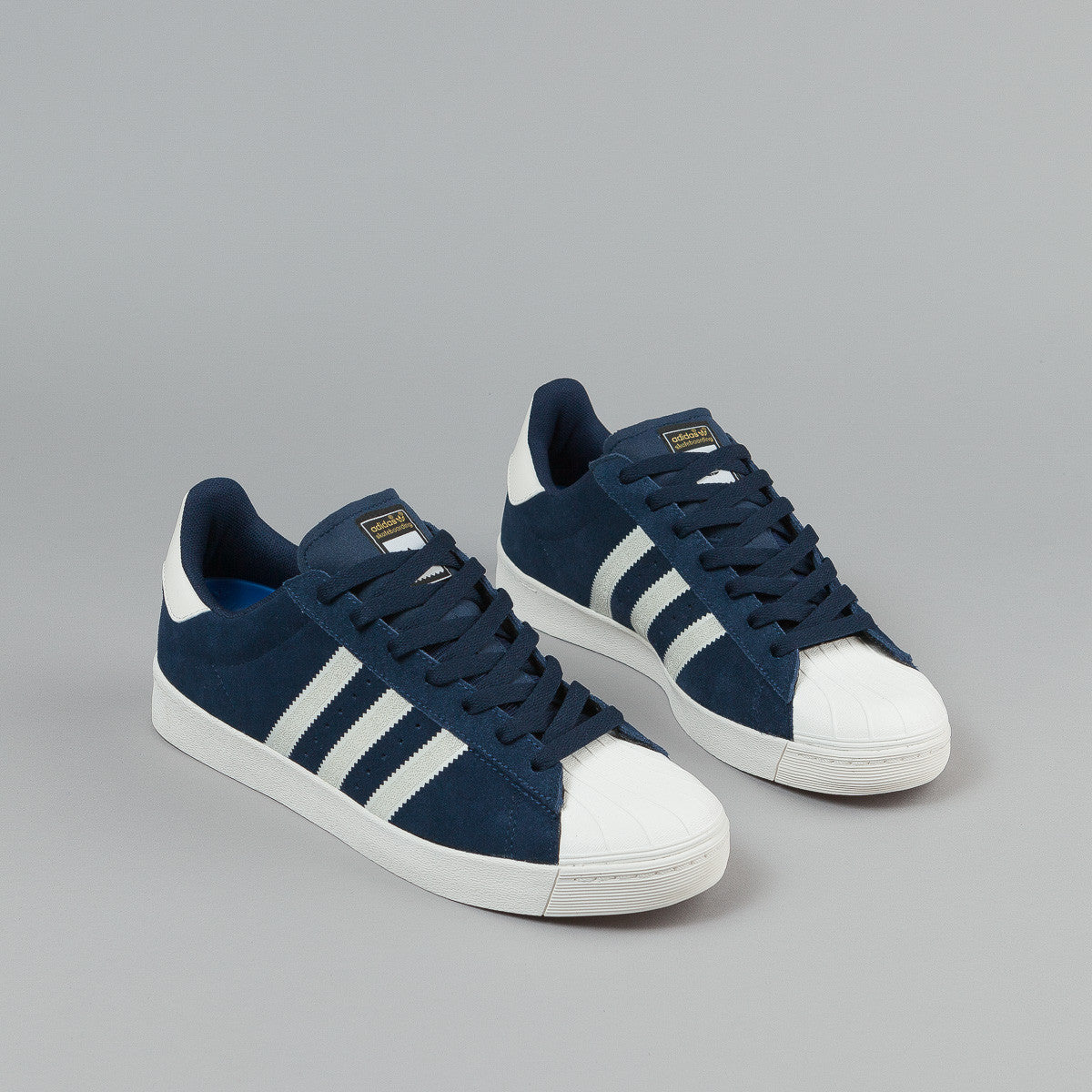 Adidas Women Superstar White Collegiate Navy Gold Metallic