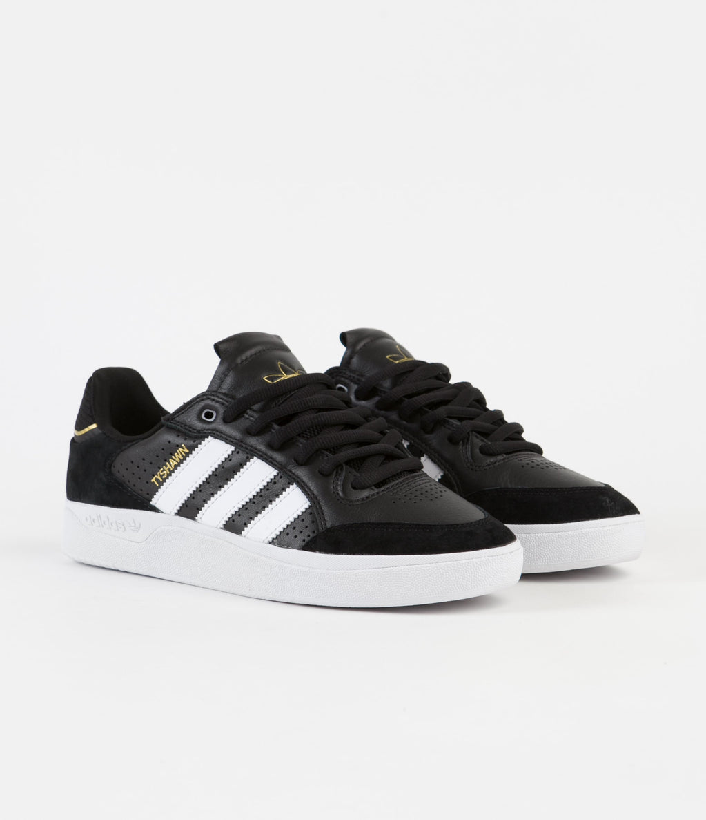 Adidas Tyshawn Low Shoes - Core Black / FTWR White / Gold Metallic ...