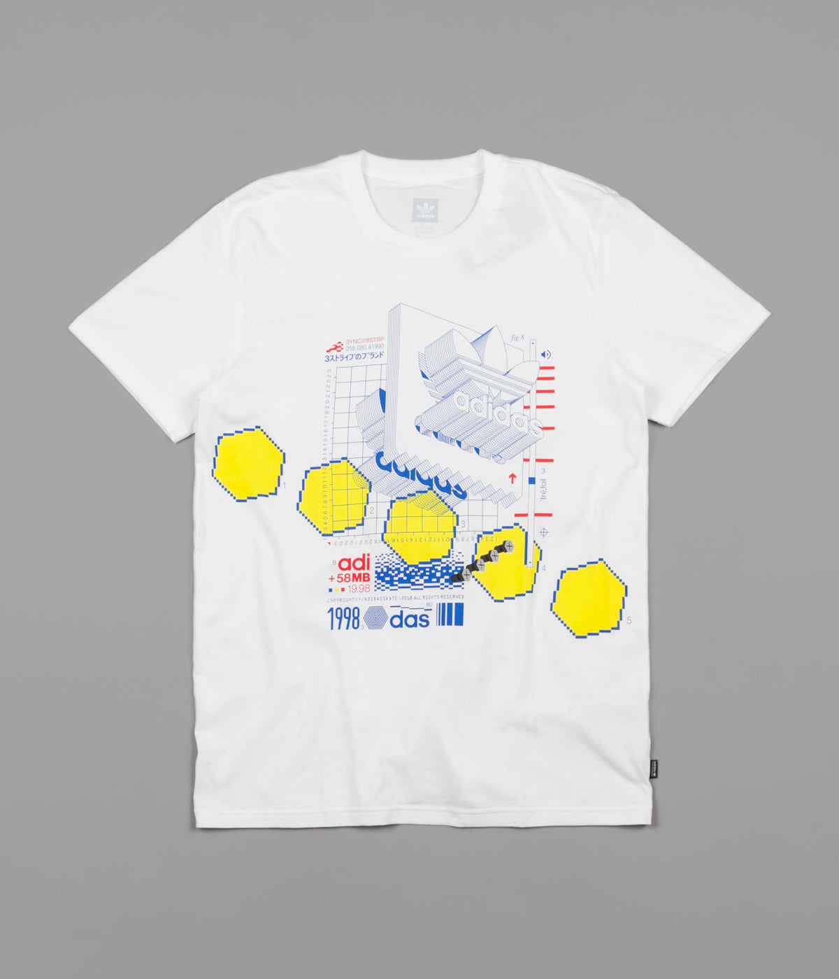 Adidas Vetter T Shirt White Blue Bright Yellow Red Flatspot