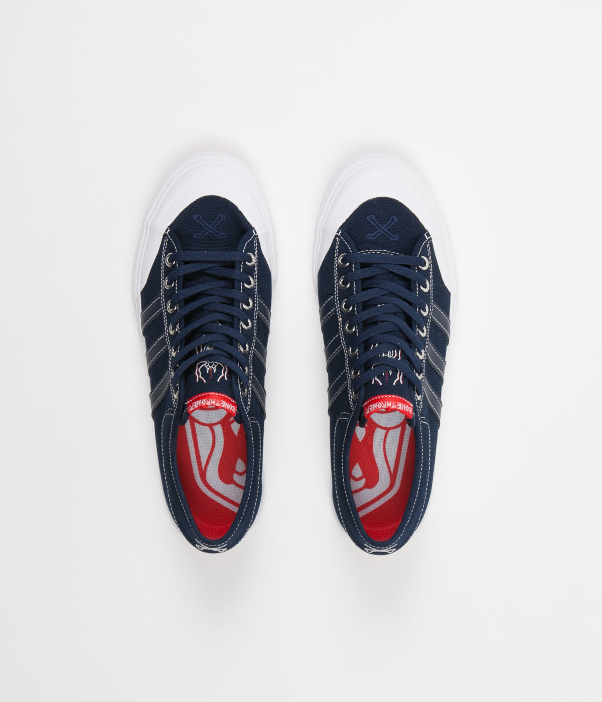 Adidas x Bonethrower Matchcourt Shoes - Collegiate Navy / White / Red |  Flatspot