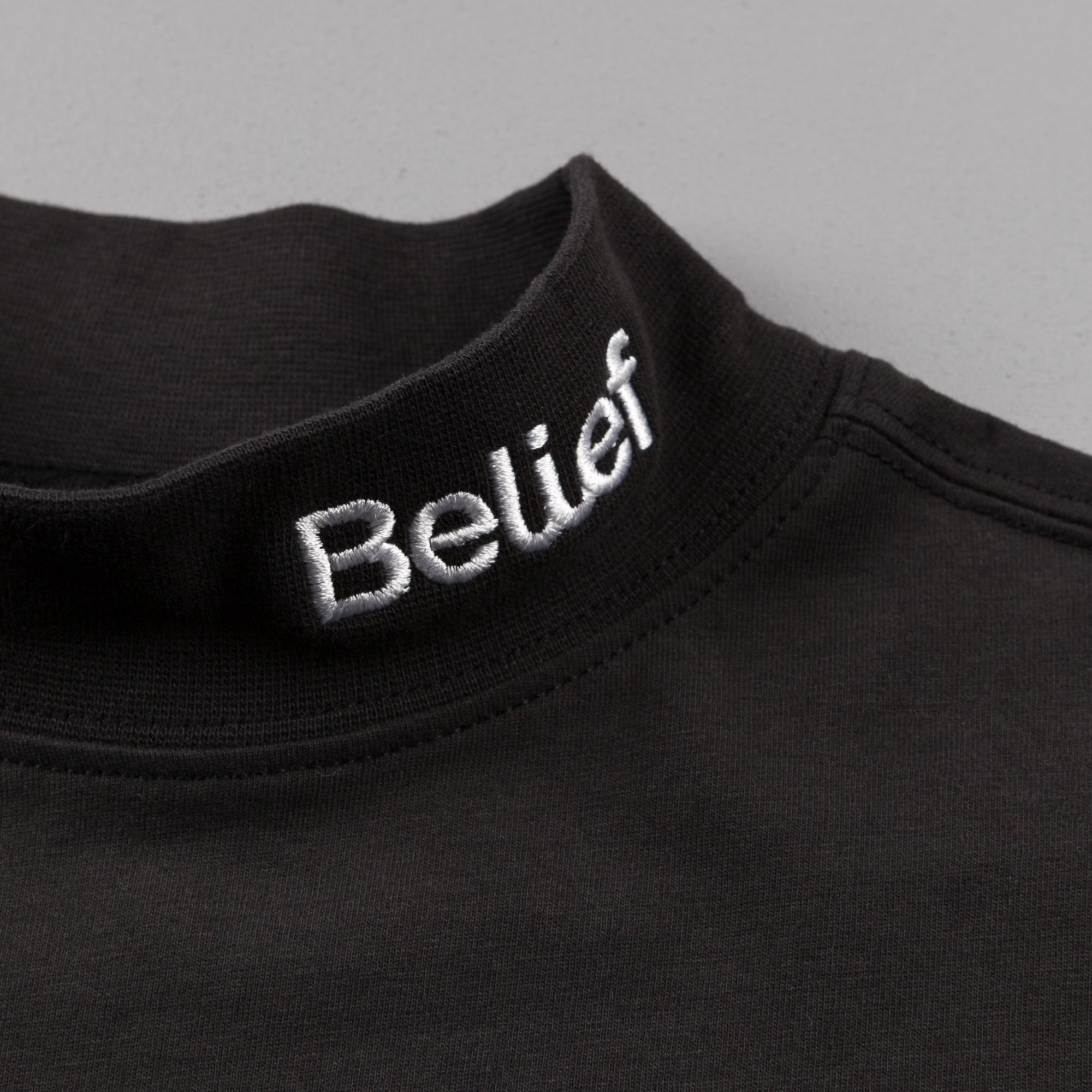 Download Belief Connect Mock Neck Long Sleeve T-Shirt - Black | Flatspot