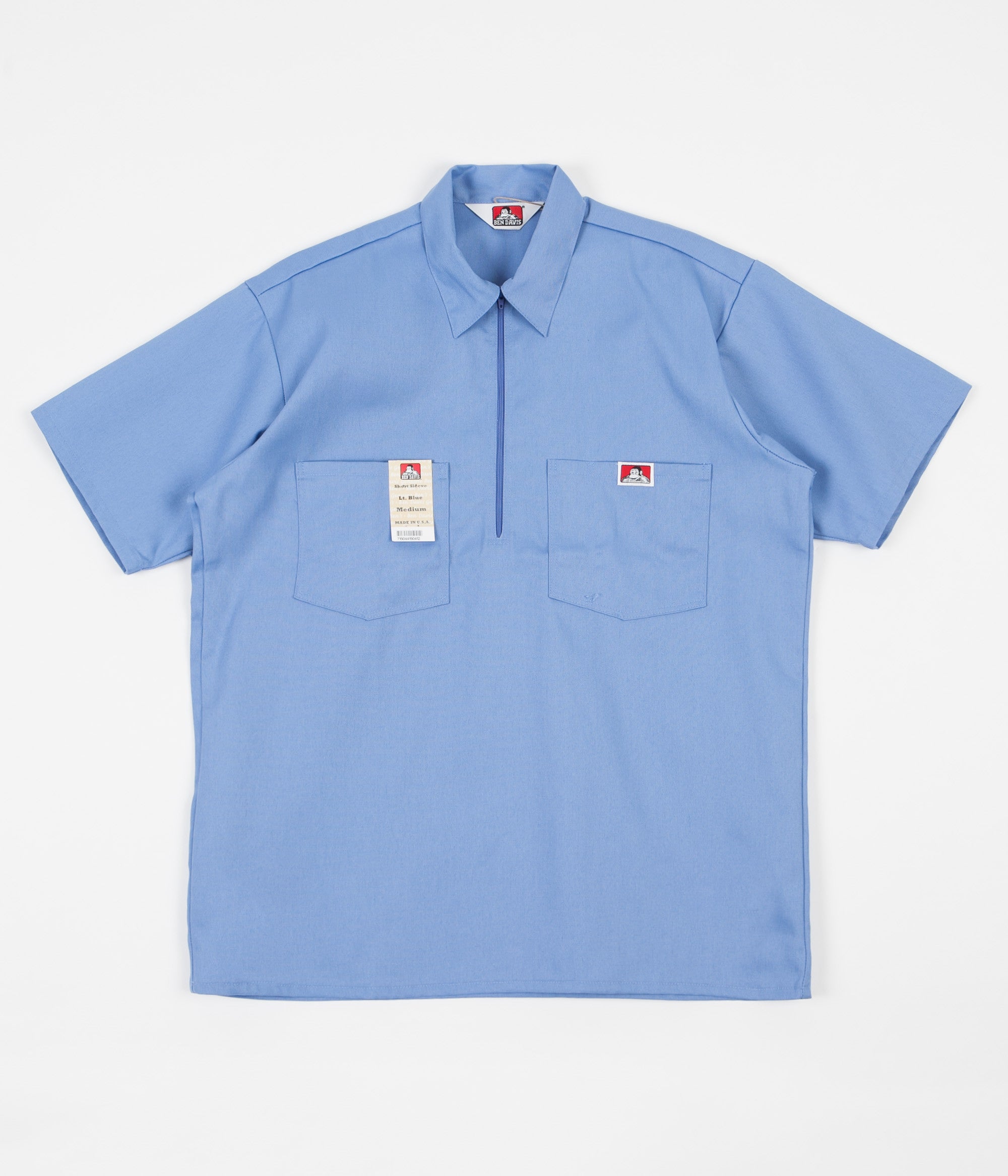 Ben Davis 1/2 Zip Shirt - Light Blue | Flatspot