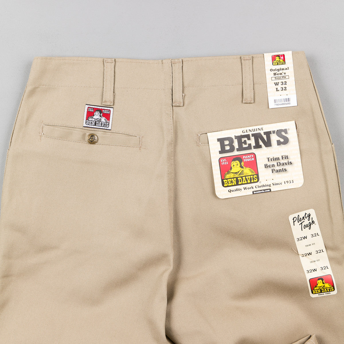 Ben Davis Trim Fit Work Trousers - Khaki | Flatspot