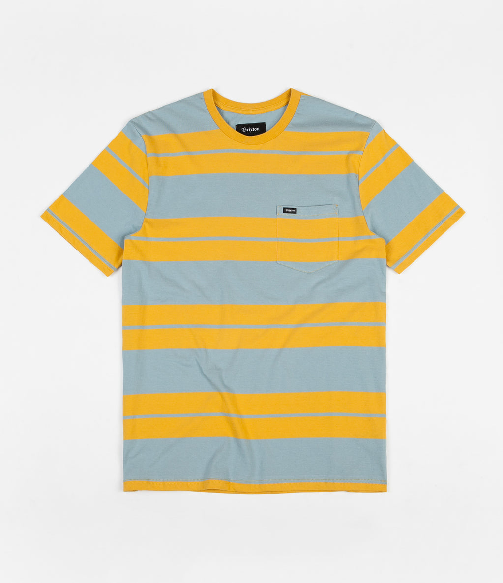 Brixton Hilt Pocket T-Shirt - Gold / Light Blue | Flatspot