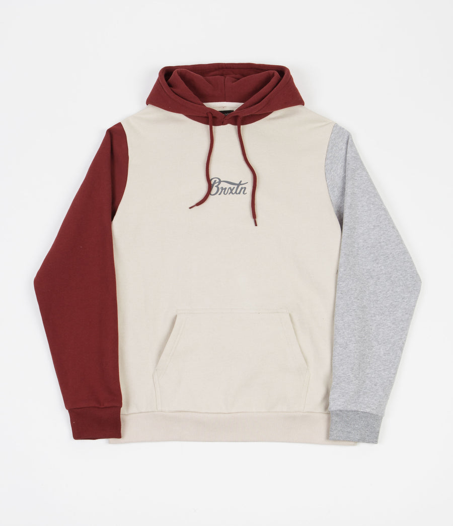 Brixton Stith Hoodie - Gravel / Dark Khaki / Amber | Flatspot