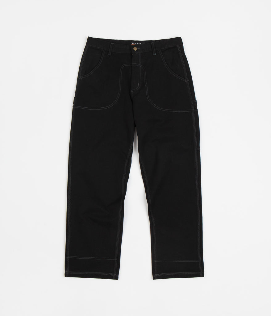 Bronze 56K All Over B Logo Embroidered Cord Trousers - Black