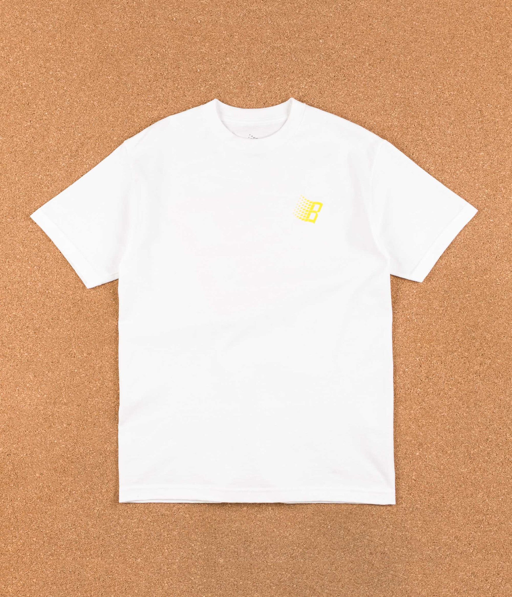 Bronze 56K B Logo T-Shirt - White / Orange / Yellow | Flatspot