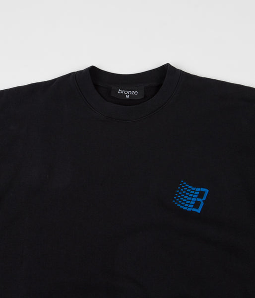Bronze 56K Embroidered B Logo Crewneck Sweatshirt - Off Black | Flatspot