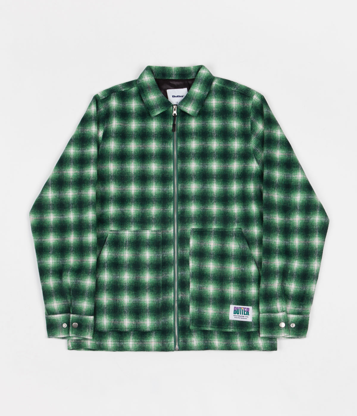 Butter Goods Chore Plaid Overshirt - Boston Green