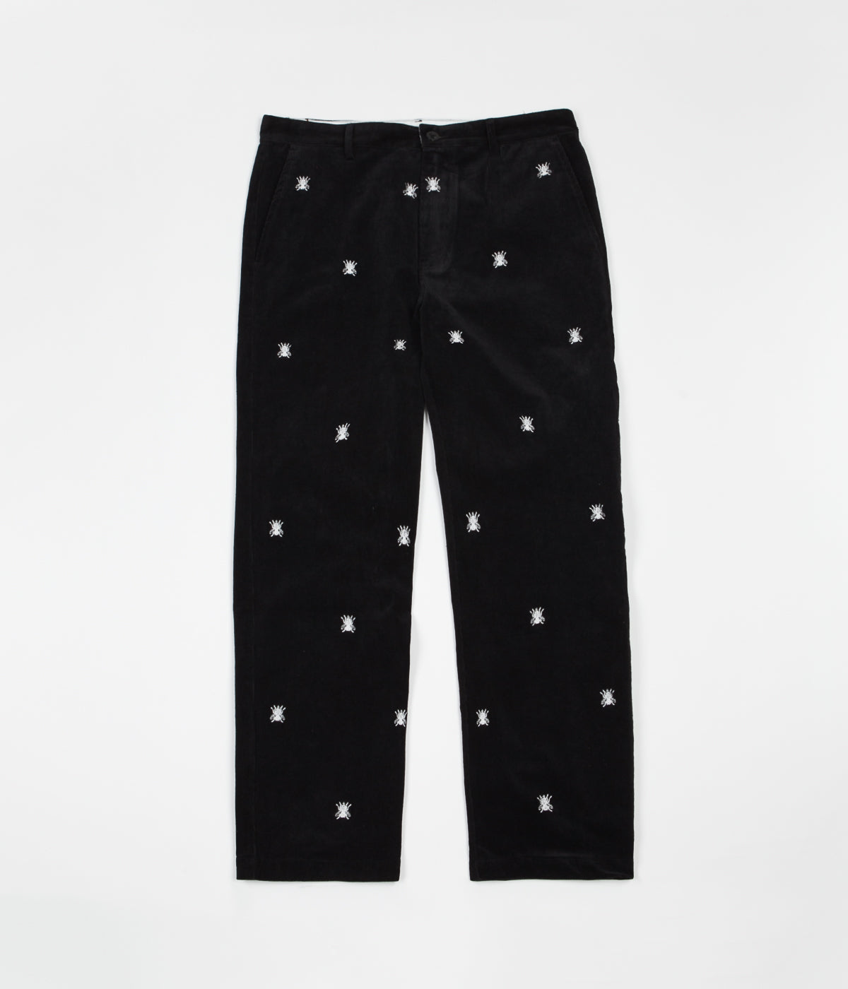 Butter Goods Fly Corduroy Pants - Black / White | Flatspot