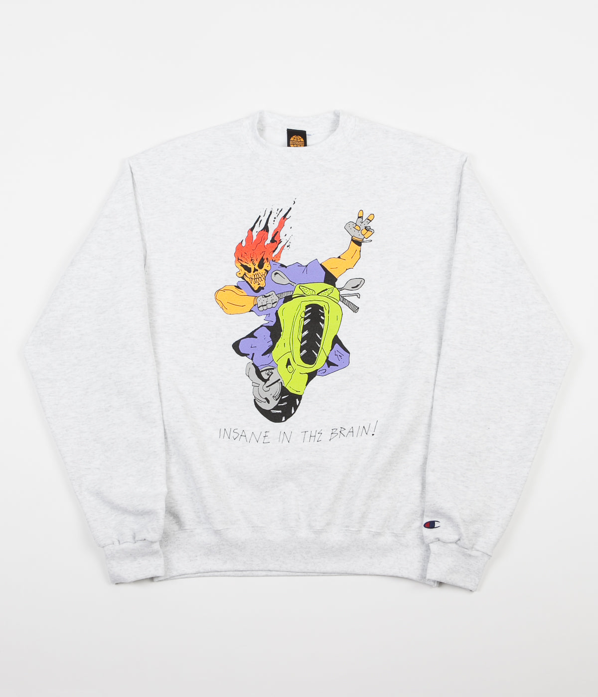 Butter Goods Insane In The Brain Crewneck Sweatshirt - Ash Grey